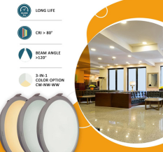 Jaquar Lighting 15-Watt Strella Tri Color Recessed Downlight, 440V