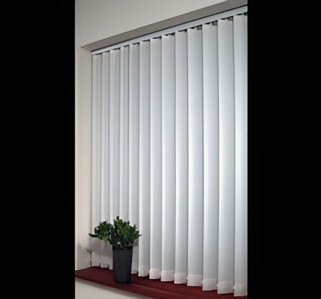 White Fabric Vista Vertical Blinds, For Window Covering