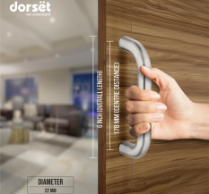 Dorset D Type Pull Handle for Main Door | 6 inch Stainless Steel Door Handle for Glass & Wooden Doors