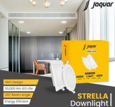 Jaquar Strella Slim 5W Round Recess Down Light - Cool White, Energy Efficient LED Ceiling Light for Home and Office