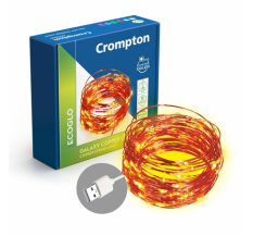Crompton Galaxy Decoration Copper USB Powered String Fairy Lights with 100 Led Light