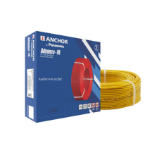 Anchor by Panasonic Advance FR Electric Wire | 1.5 sq mm PVC Insulated Copper Wire for Home Wiring | 90 Meter Electric Wire Cable for Industrial and Domestic Connections (Yellow, 27404YW)