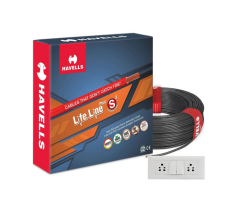 Havells Life Line Plus S3 1.5 sq mm PVC HRFR Cable & Switches (Red) (WHFFDNRL11X5)