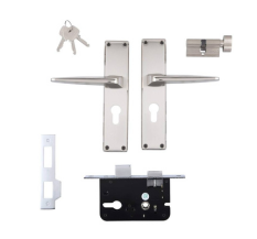 Godrej Mortise Door Lock Handle Set | 200mm NEH-15 1CK Europrofile | 5 Pin Brass Tumbler Mechanism 60mm.