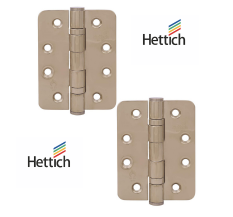 Hettich Butt Zinc SS 304 Hinges 4x3x3 Inches with 8 Fixing Screws