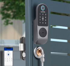 LAVNA LE50 Smart Electronic Metal Door Lock with Bluetooth Mobile App, Fingerprint, RFID Card, PIN and Manual Key Access