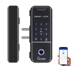 LAVNA Smart Digital Glass Door Lock | 6 Way Unlock | Fingerprint