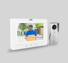Touch Screen White Godrej Villa Video Door Phone, For Home, Lock.