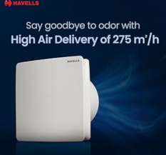 Havells 150mm Ventil Air ZX Exhaust Fan | Strong Air Suction, Rust Proof Body and Dust Protection Shutters.