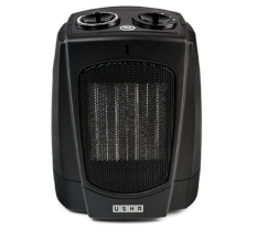 USHA Fan Heater 3628 PTC 1800 Watts with Adjustable Thermostat (Black)