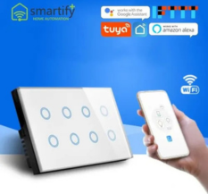 Capacitive White Smartify Plus 8 Gang Smart Wall Socket, 4M.