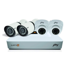 Godrej Security Solutions Wired 1080p HD 2MP Security Camera Kit, White.