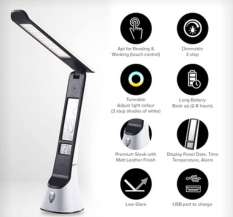 TISVA Sublimo LED USB Rechargeable Foldable Table Lamp/Office Desk Light with 3 CCT Tunability 3 Step Dimmability .