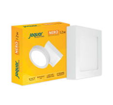 Jaquar Lighting 12-Watt LED Nero Surface Mounted Square Panel Light (900 Lumen, Cool White)