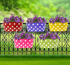 TrustBasket Oval Railing Planter – Premium Anti-Rust Hanging Pots for Plants.