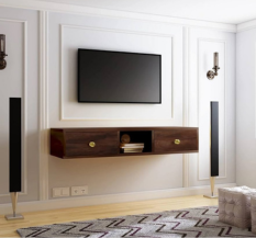 ‎Custom-built or modular offerings Wood Wall Mounted TV Entertainment Unit.