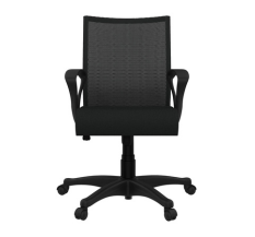 GODREJ INTERIO Stainless Steel Fixed Armrest Oxbo Mid Back Office-Study Fabric Chair, Suitable for Work from Home, Black.