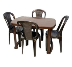 Plastic Nilkamal-Shahenshah-Dining-Table-Set-With-Chair-Chr-4002-Model, 4 Chairs & 1 Table.