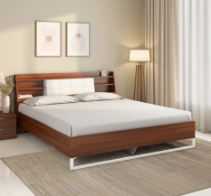 Nilkamal Ornate Meta Without Storage | 1 Year Warranty Engineered Wood King Bed .