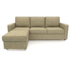 Urban Ladder Apollo Compact L-Shaped Sofa 3 Seater + Ottoman (Sandstorm).