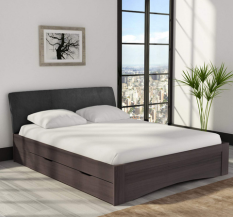 Mintwud Pepperfry Queen Size Bed | Colour: Wenge Finish | Queen Bed | Wooden Bed .