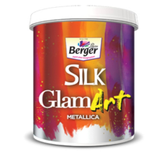 Berger Silk GlamArt Metallica Silver Paint for Metallic Finish on walls & other surfaces.