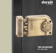 Dorset Rim Lock for Main Door - Phantom Trio Lock - Key & Knob Model with Dead Bolt Lock.